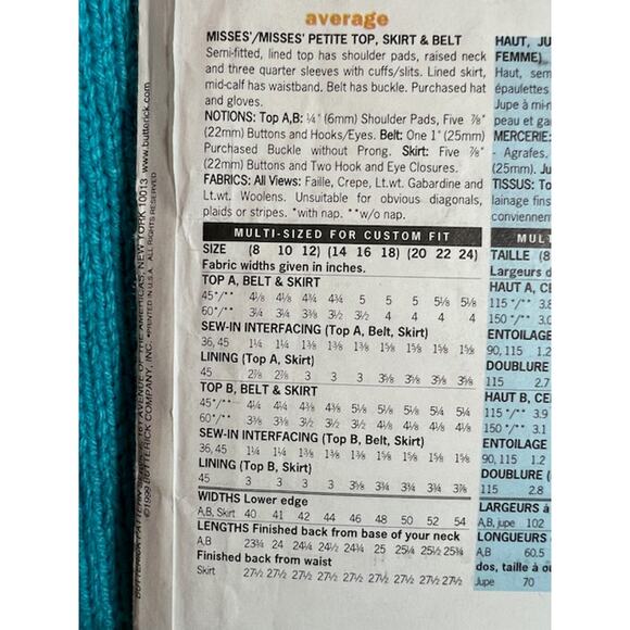 Butterick Sewing pattern 6241 retro 1050s suit blazer skirt sz 8 10 12 - Picture 5 of 6